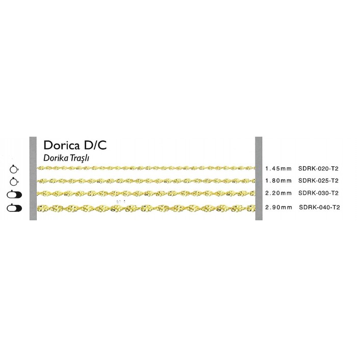  Dorica D/C 2,2 mm 45 cm 2,7 gr 14 K 585